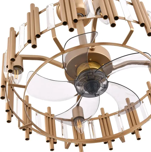 Vista 5 de Ventiladores de techo enjaulados con control remoto de luces, kits de iluminación de ventilador de techo cerrado, ventiladores de techo de granja