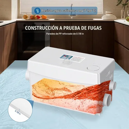 Vista 8 de CrestWave Potente bomba de fregadero de 300 W con 3 entradas de agua
