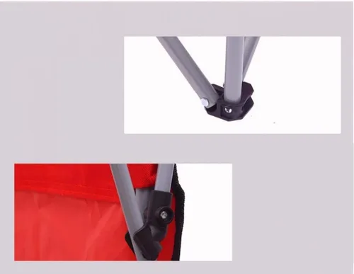Vista 3 de Silla portátil con toldo – Asiento plegable ligero para actividades al aire libre, pesca, festivales y viajes, color rojo