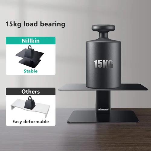 Vista 7 de Nillkin Soporte de monitor para escritorio, soporte de monitor de computadora de altura ajustable, soporte ergonómico de aluminio para monitor