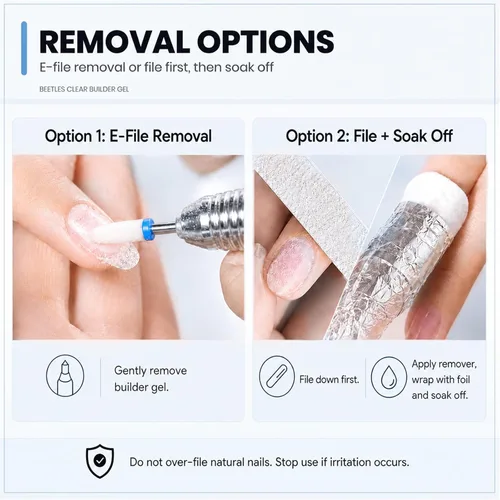 Vista 7 de Beetles - Gel constructor para uñas, 2 unidades de gel transparente 8 en 1 para ápice instantáneo, fortalecimiento y extensión, apto