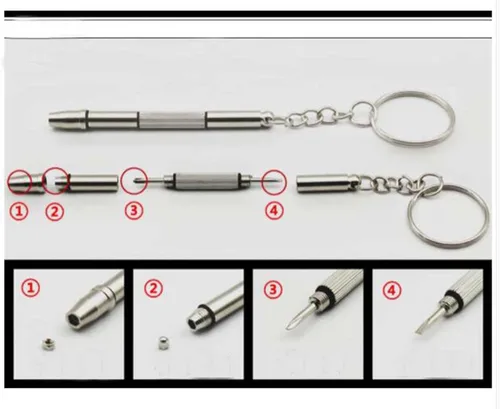 Vista 4 de Kit de herramientas de reparación de lentes con surtido de tornillos, accesorios para gafas, caja de herramientas de mantenimiento de tornillos
