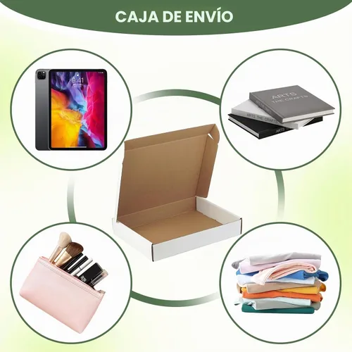Vista 5 de Juego de 1 cajas de envío de 13 x 10 x 2 pulgadas, caja de cartón corrugado blanco para publicidad