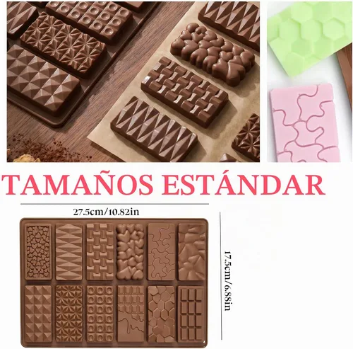 Vista 4 de 1 molde de silicona para chocolate, molde cuadrado de silicona, molde de barra de chocolate antiadherente, molde de chocolate reutilizable de 1 Pieza