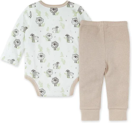Vista 2 de Burt's Bees Baby Conjunto de traje y pantalón para bebé, 100% algodón orgánico