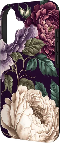 Vista 2 de Elegant Blush Pink & Purple Vintage Floral Rose & Peony Case for iPhone 17