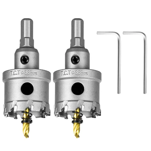 Vista 60 de SALI Kit de sierra perforadora TCT de 1 pulgada (1.024 in) con punta de carburo de tungsteno con broca piloto chapada en titanio para metal, acero