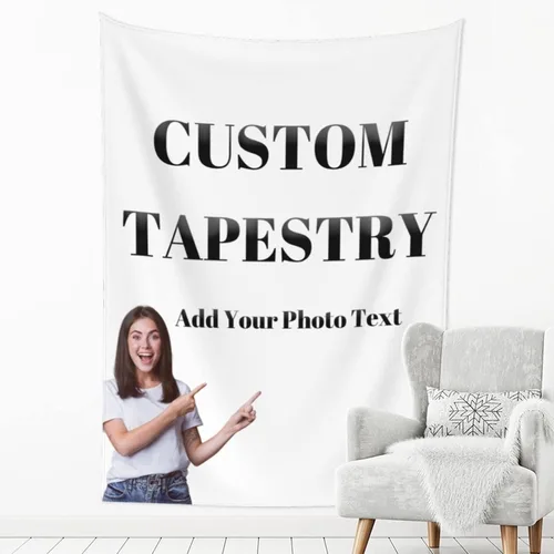 Vista 2 de FCQIANKM Tapiz personalizado, tapiz personalizado, tapices de pared personalizados, fondos de fotos personalizados, regalos personalizados