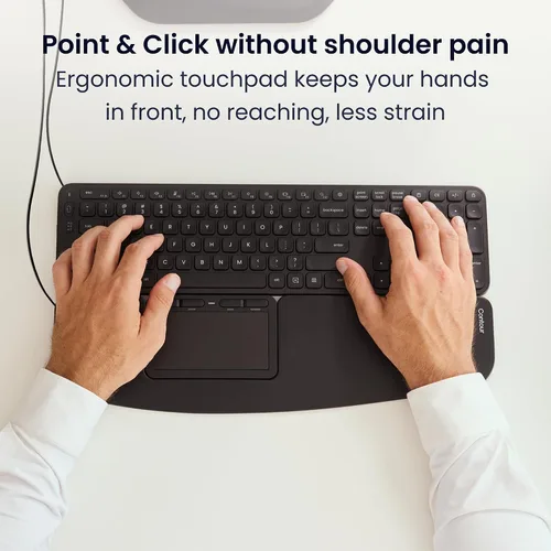 Vista 2 de Contorno táctil: panel táctil ergonómico con cable para Windows 10 y 11, trackpad de cristal multitáctil y de alta precisión, clic en cualquier