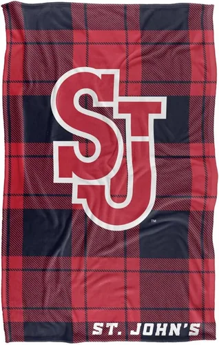 Vista 2 de LOGOVISION St John's University Campus Plaid Spirit Silky Touch Manta súper suave 36 x 58 pulgadas