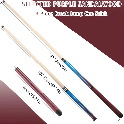 Vista 2 de Heavy Hitter Jump Break Cue 3-Piece, 23oz~25oz 14mm Bakelite Tip Pool Cue for Effortless Jumps