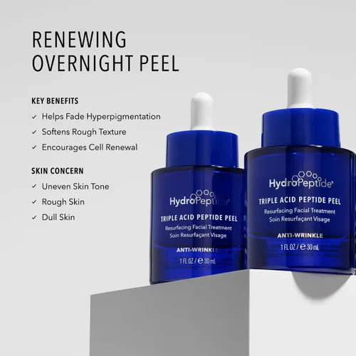 Vista 2 de HydroPeptide Triple Acid Peptide Peel, tratamiento de rejuvenecimiento en casa, 1 oz Resurfaces & Renews, Smooths Fine Lines, Refines Tone &