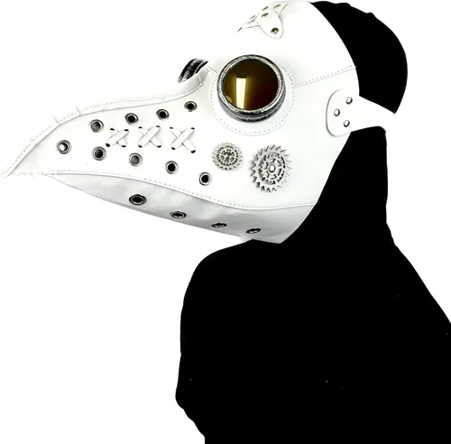 Vista 16 de Máscara de médico de la peste steampunk máscara de nariz larga para disfraz de Halloween, fiesta de cosplay