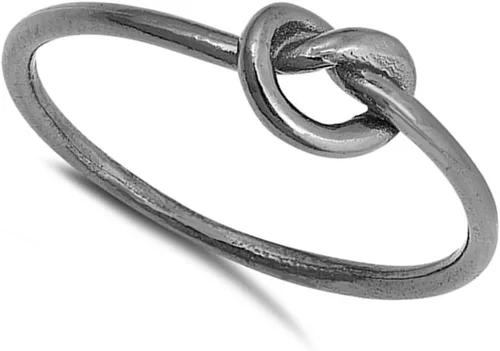 Vista 2 de ELIGE TU COLOR Anillo de Nudo de Plata Esterlina