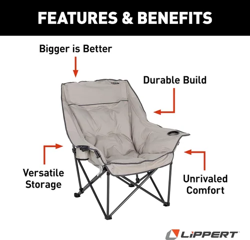 Vista 3 de Lippert Components 2021128653 Big Bear Silla de camping - Arena