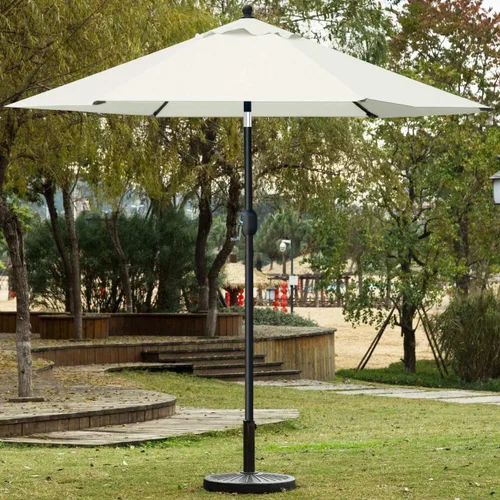 Vista 3 de Sunnyglade Sombrilla de Patio de 7.5 Pies para Exteriores, Sombrilla de Mesa de Mercado con Botón de Presión de Inclinación/Manivela, 6 Varillas