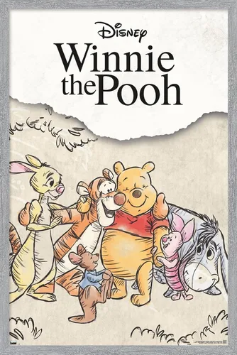 Vista 13 de Trends International Disney Winnie The Pooh - Póster de pared con dibujo grupal, 34 pulgadas de largo x 22.4 pulgadas, versión enmarcada en madera