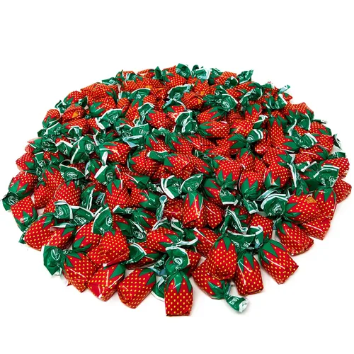 Vista 3 de Bonos de caramelo duro rellenos de fresa, sabor clásico, 48 onzas a granel