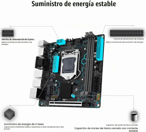 Vista 7 de Placa base H97 Strong LGA 1150 para procesador Intel Core i7/i5/i3/E3 de 4ª
