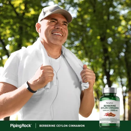 Vista 5 de Piping Rock Berberine HCI Ceylon Cinnamon Complex 120 cápsulas Suplemento de extracto de hierbas Fórmula vegetariana, sin OMG y sin gluten