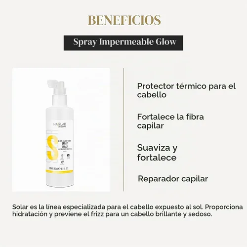 Vista 3 de SALERM - Spray para el cabello impermeable y reparador - Hair Lab Solar - 6.8 fl oz - Protector térmico para cabello seco o dañado por el sol