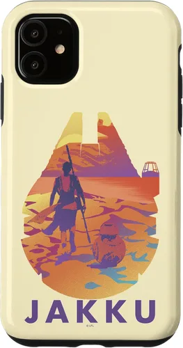 Vista 5 de Funda de relleno para iPhone 15 Star Wars Jakku Millennium Falcon
