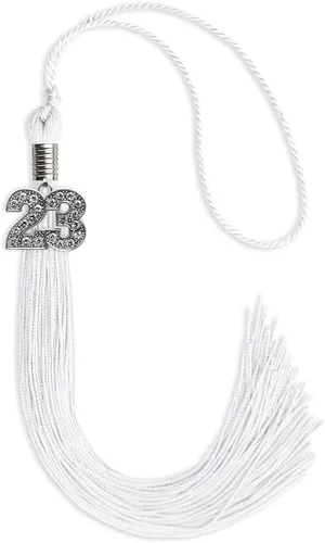 Vista 124 de Endea Graduation Borla de un solo color con dije de plata brillante (oro antiguo, 2022)