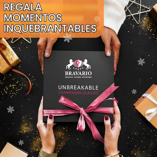 Vista 2 de Bravario Copas de champán de plástico irrompibles sin tallo, vasos de plástico 100% Tritan inastillables, reutilizables, sin BPA, 8.5 onzas, juego