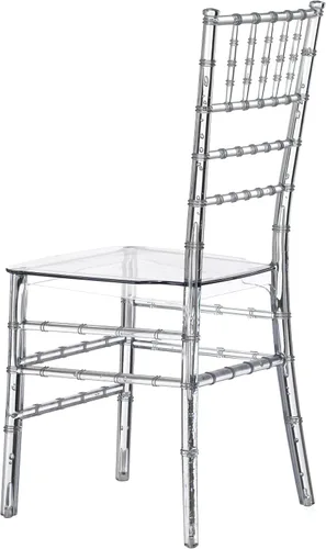Vista 7 de Fabulaxe Silla de comedor moderna apilable Chiavari, Silla de fiesta transparente, Silla de acrílico de cristal para eventos y bodas, individual