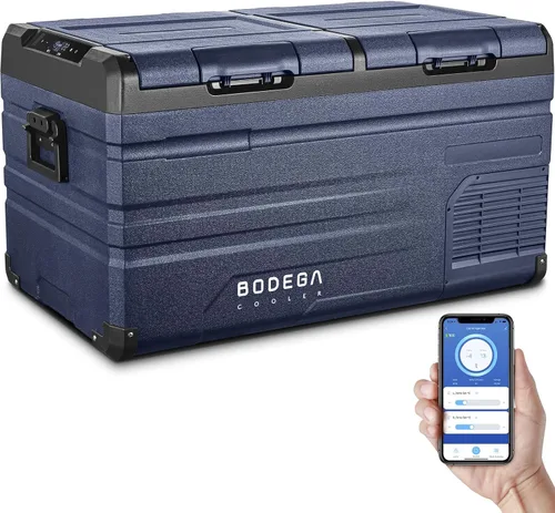 Vista 13 de BODEGACOOLER - Refrigerador de coche de 12 voltios, refrigerador de automóvil de 58 cuartos (55 L) con ruedas, congelador portátil