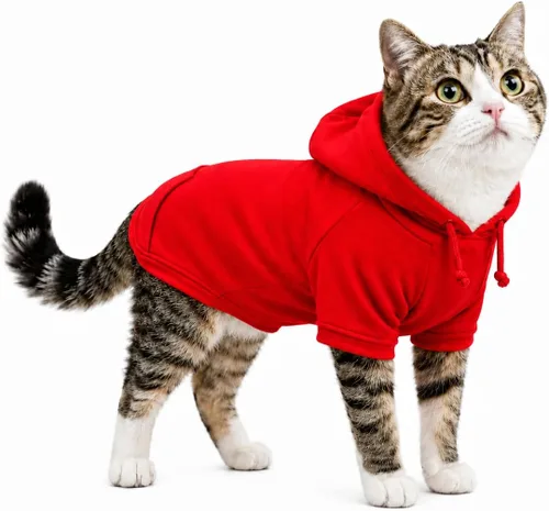 Vista 53 de Lovelonglong Sudadera básica con capucha para perros, 100% algodón, se adapta a perros pequeños, medianos y grandes, color negro, XS