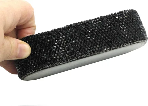 Vista 3 de Bling - Tarjetero de cristal de lujo para escritorio, pantalla de tarjetas de visita con diamantes de imitación, soporte para tarjetas de visita