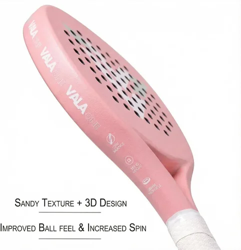 Vista 3 de VALA Una pala de pádel: fibra de carbono ligera, diseño absorbente de golpes, forma redonda, textura de agarre extra para giro y control, Pala