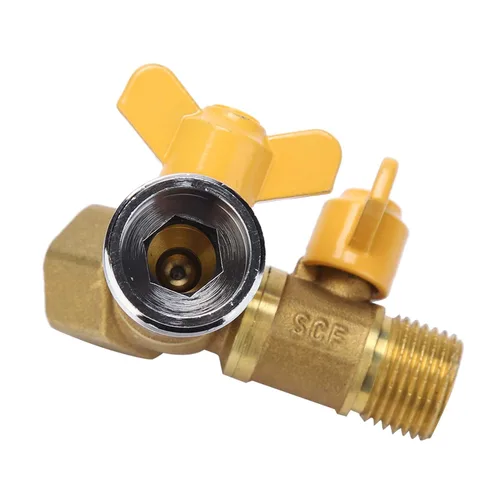 Vista 5 de Adaptador de grifo G1/2 de 2 vías con interruptor de válvula de cobre, separador de agua, conector de grifo para lavadora