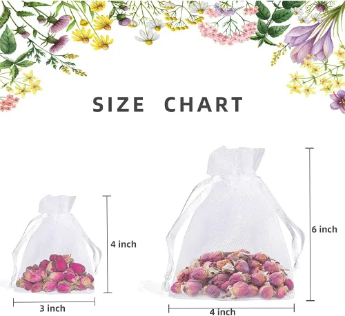 Vista 2 de LYSXP 100 bolsas de organza blanca de 3 x 4 pulgadas, bolsas de organza