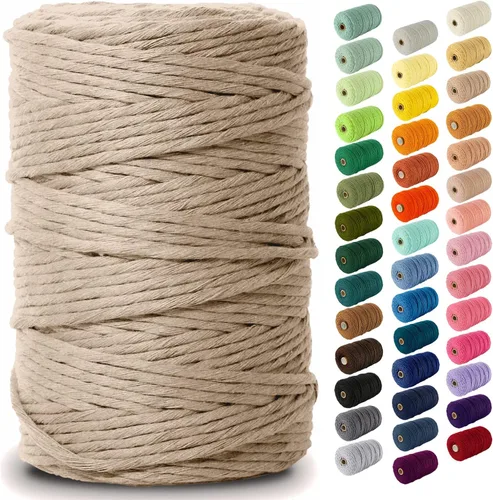 Vista 35 de Nook Theory Hilo de macramé de 3mm 109 yardas - Cuerda de macramé suave de 4mm, 5mm perfecta para nudos - Suministros de macramé para colgadores