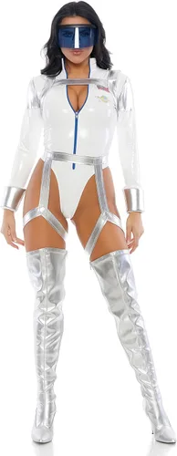 Vista 3 de Forplay Disfraz sexy de personaje de película Blast Off para mujer, Metálico