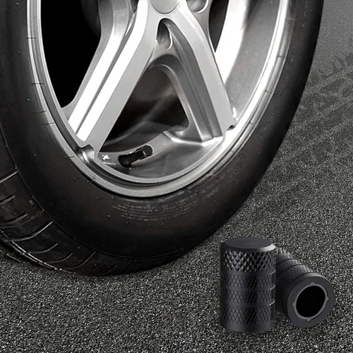 Vista 6 de CKAuto Tapones para válvula de neumático, aluminio negro, 4 unidades/paquete