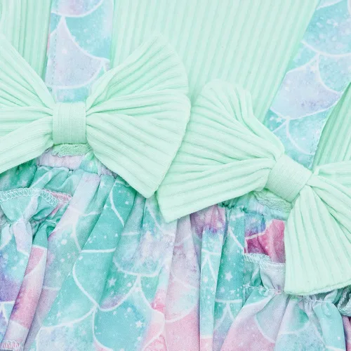 Vista 5 de UNICOMIDEA Ropa de bebé para niñas de 0 a 18 meses, body de manga con volantes y diadema