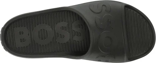 Vista 5 de BOSS Sandalias de vinilo con logotipo llamativo para hombre, Negro Galaxy