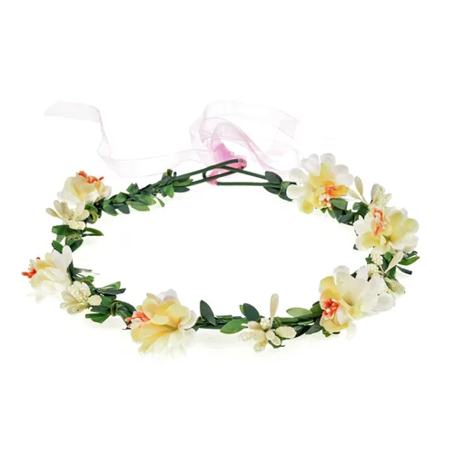 Vista 13 de Corona de flores suculentas, eucalipto, halo de boda, diadema floral, accesorio para fotos (B-blanco)