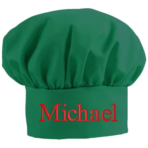Vista 12 de Sombrero de chef bordado personalizado 65/35 poliéster/algodón fabricado en los Estados Unidos, Negro