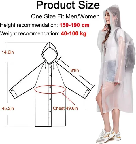 Vista 3 de Ponchos de lluvia impermeables para adultos y mujeres, chaqueta de lluvia reutilizable con capucha para la familia, Disney Park Travel 2