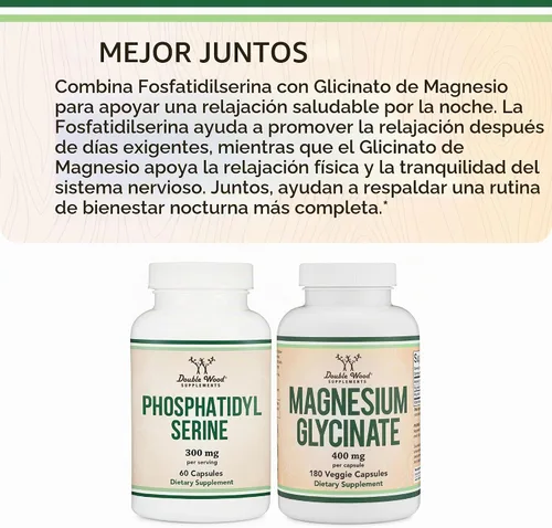 Vista 5 de Suplemento de fosfatidilserina de 300 mg por porción, 60 cápsulas (complejo fosfatidilserina) por Double Wood