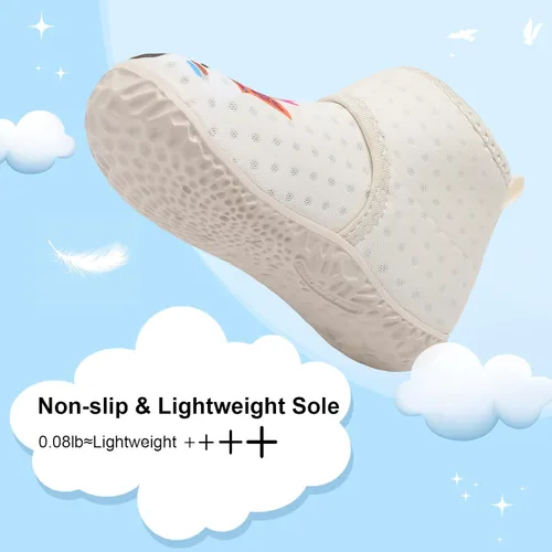 Vista 5 de JOINFREE Zapatillas transpirables para bebés y niñas, zapatos antideslizantes para primeros pasos, zapatos para cuna, zapatos descalzos para bebés