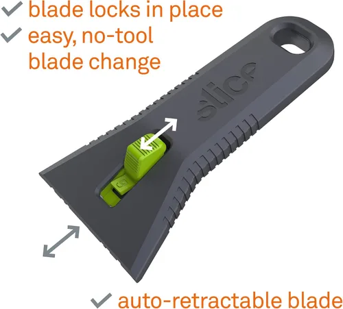Vista 4 de Slice 10593 Regular - Auto-retráctil, Raspador Utilitario, Hoja de Cerámica se Retrae Automáticamente, Libre de Óxido, Seguro para los Dedos