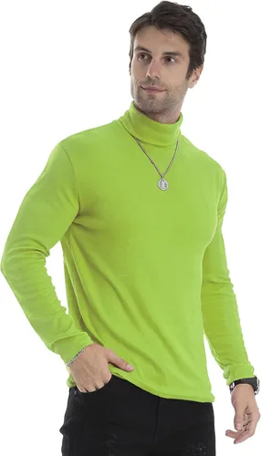 Vista 115 de Camiseta de manga larga para hombre, ajustada, ligera, con cuello de tortuga