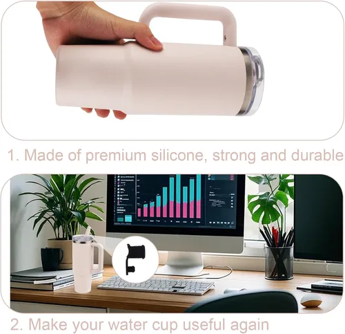 Vista 5 de 4 tapones de repuesto para fugas compatibles con vaso Stanley Quencher ProTour de 30 onzas, parte de tapón de silicona para tapa de botella de agua
