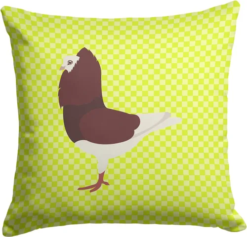Vista 125 de Caroline's Treasures BB8163PW1414 Beltsville - Almohada decorativa de tela a cuadros pequeños, color blanco, pavo y gallina azul, lavable a máquina