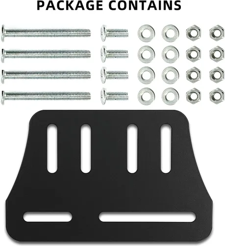 Vista 5 de 2 soportes de cama para cabecera, color negro Heavy Duty, Bed Modification Plate Brackets for Headboard, Adjustable Bed Headboard Brackets, For